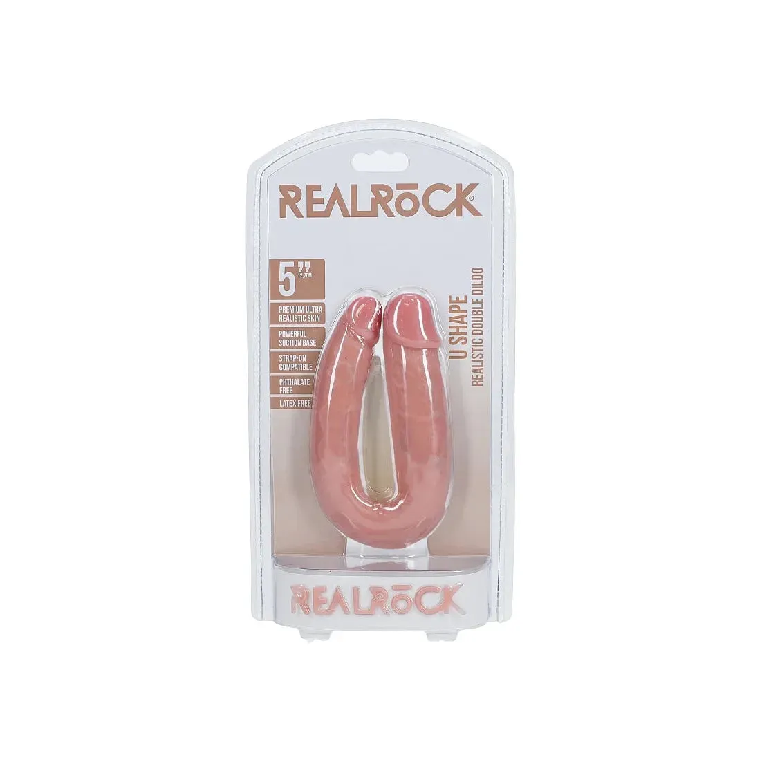 Realrock U Shaped Double Ended Realistic Dildo 5 by Shots