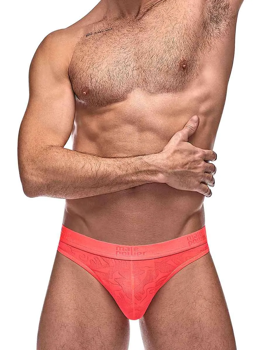 Semi Sheer Embossed Swirl Moonshine Coral S/M