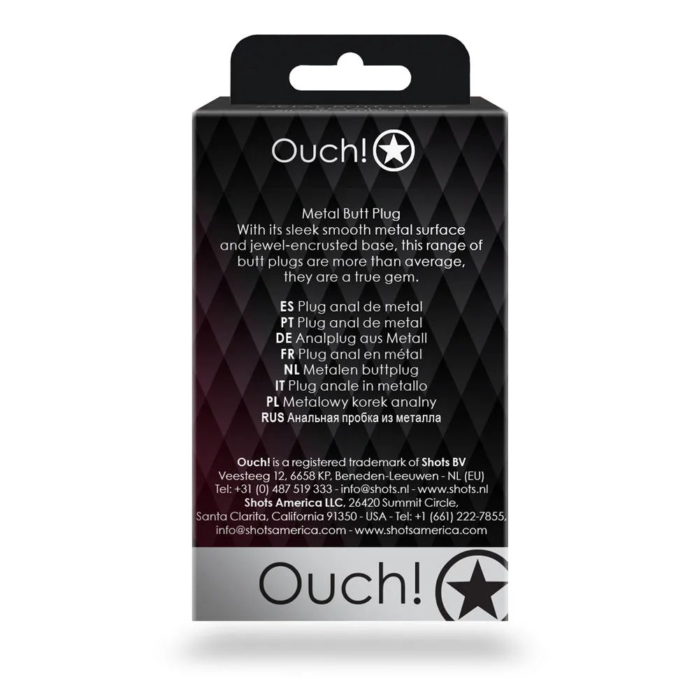 Shots Ouch! Heart Gem Butt Plug Small Gold/ruby Red