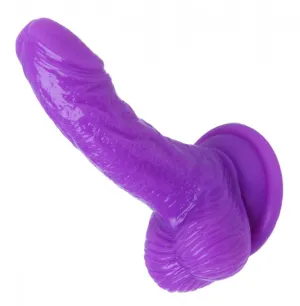 SILICONE CURVY 4 SUCTION CUP DILDO PURPLE '