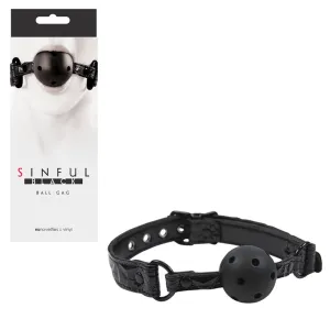 Sinful Vinyl Ball Gag Black