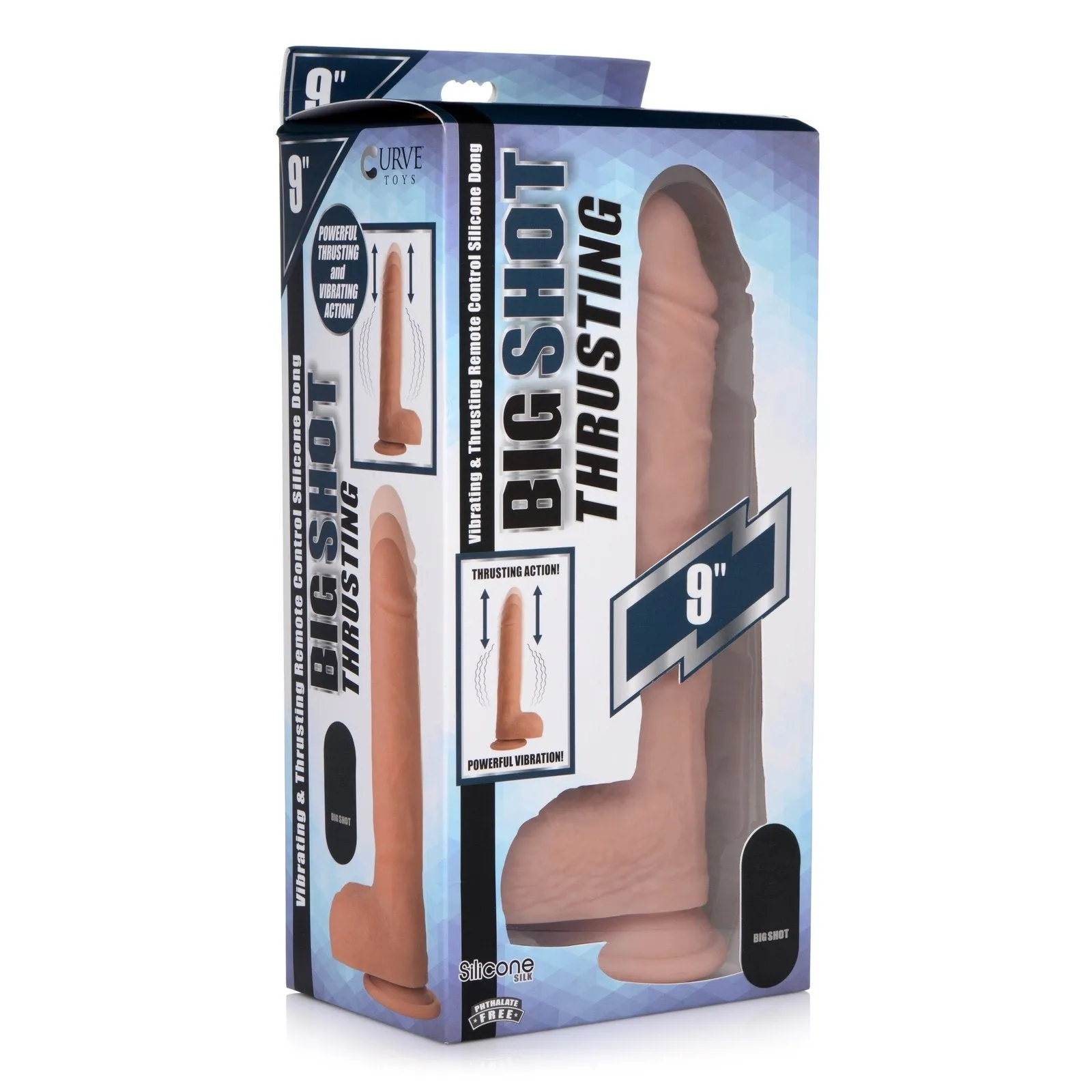 Vibrating & Thrusting Remote Control Silicone Dildo